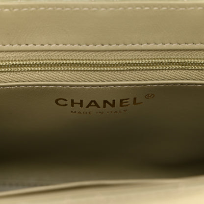 Chanel Shiny Aged Calfskin Quilted Nano Kelly Shopper Khaki 6 of 11