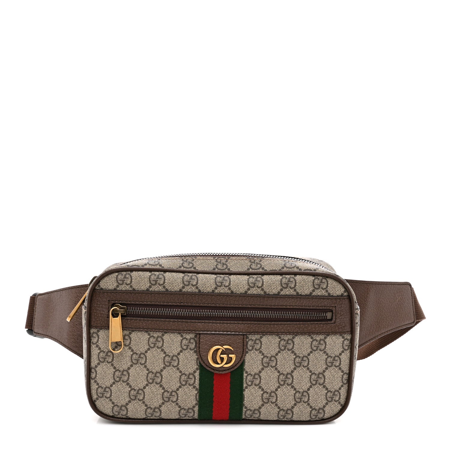 Gucci Soft GG Supreme Monogram Medium Ophidia Belt Bag Dark Brown 1 of 10