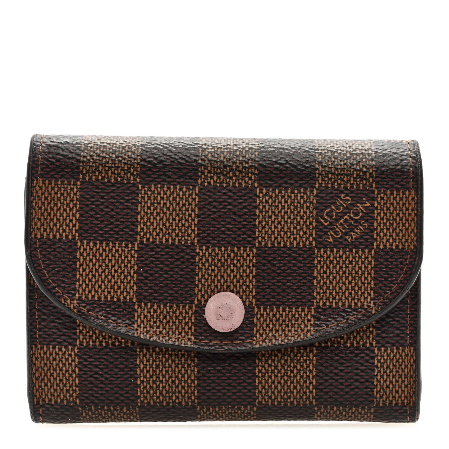 Damier Ebene Rosalie Coin Purse Rose Ballerine
