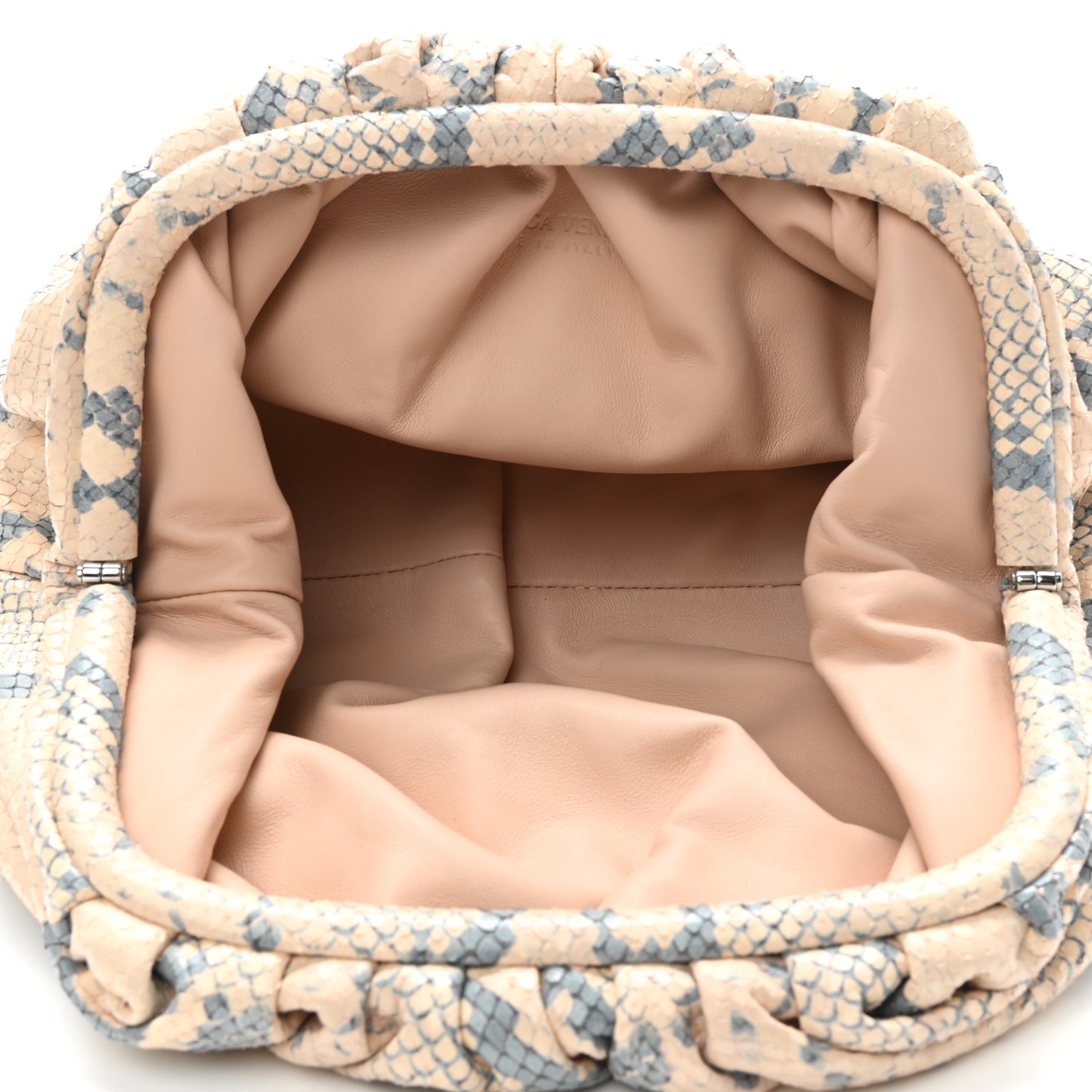 Goatskin Python Embossed Teen Pouch Cantaloupe