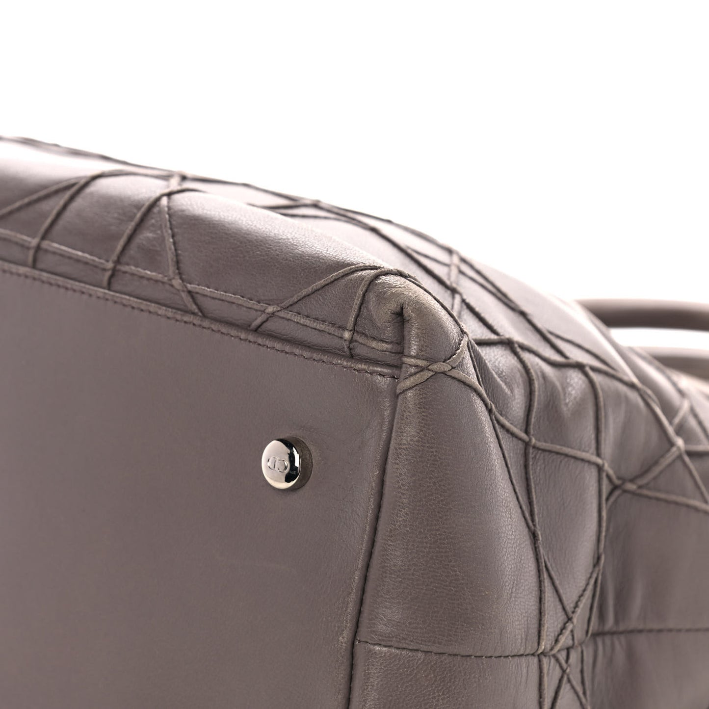 Lambskin Cannage Medium Granville Tote Dark Taupe