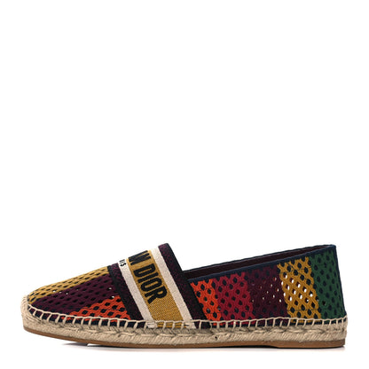 Christian Dior Canvas Embroidered Perforated Stripe Granville Espadrille 40.5 Multicolor 1 of 10