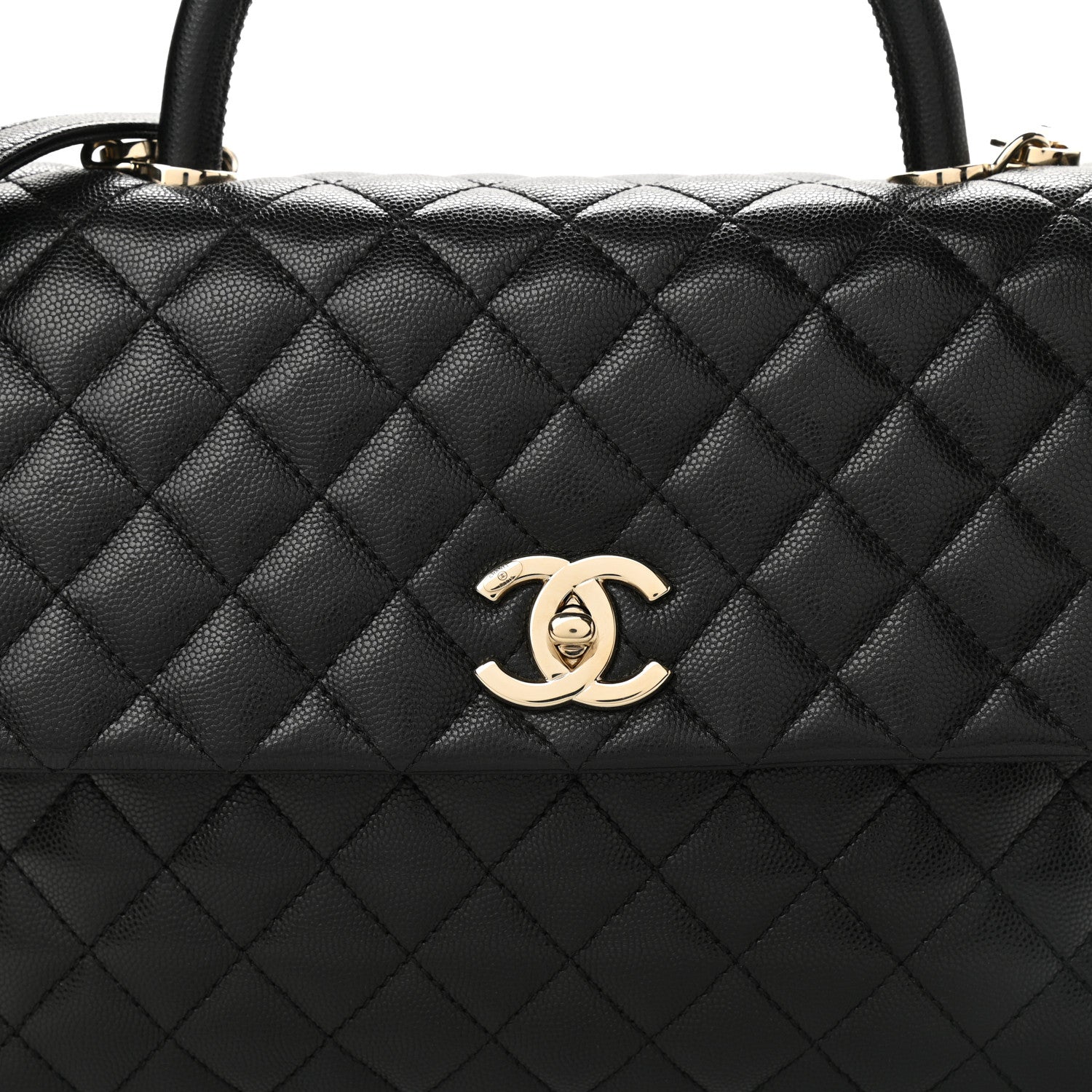 Chanel Caviar Quilted Medium Coco Handle Flap Black 8 of 10