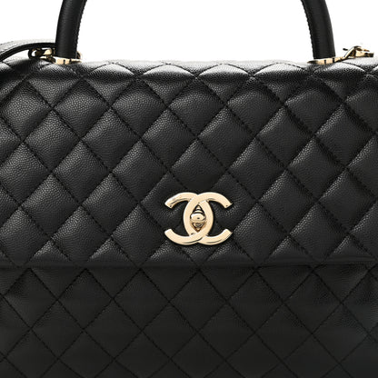Chanel Caviar Quilted Medium Coco Handle Flap Black 8 of 10