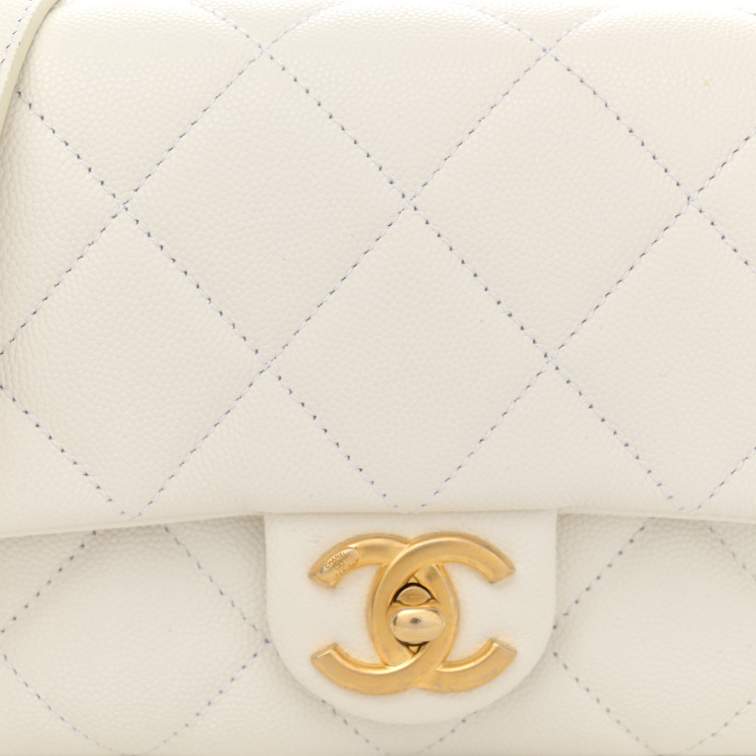 Chanel Caviar Quilted Small Twist Your Buttons Flap White 8 of 11