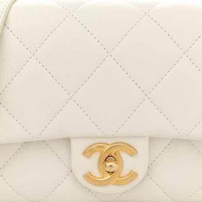Chanel Caviar Quilted Small Twist Your Buttons Flap White 8 of 11