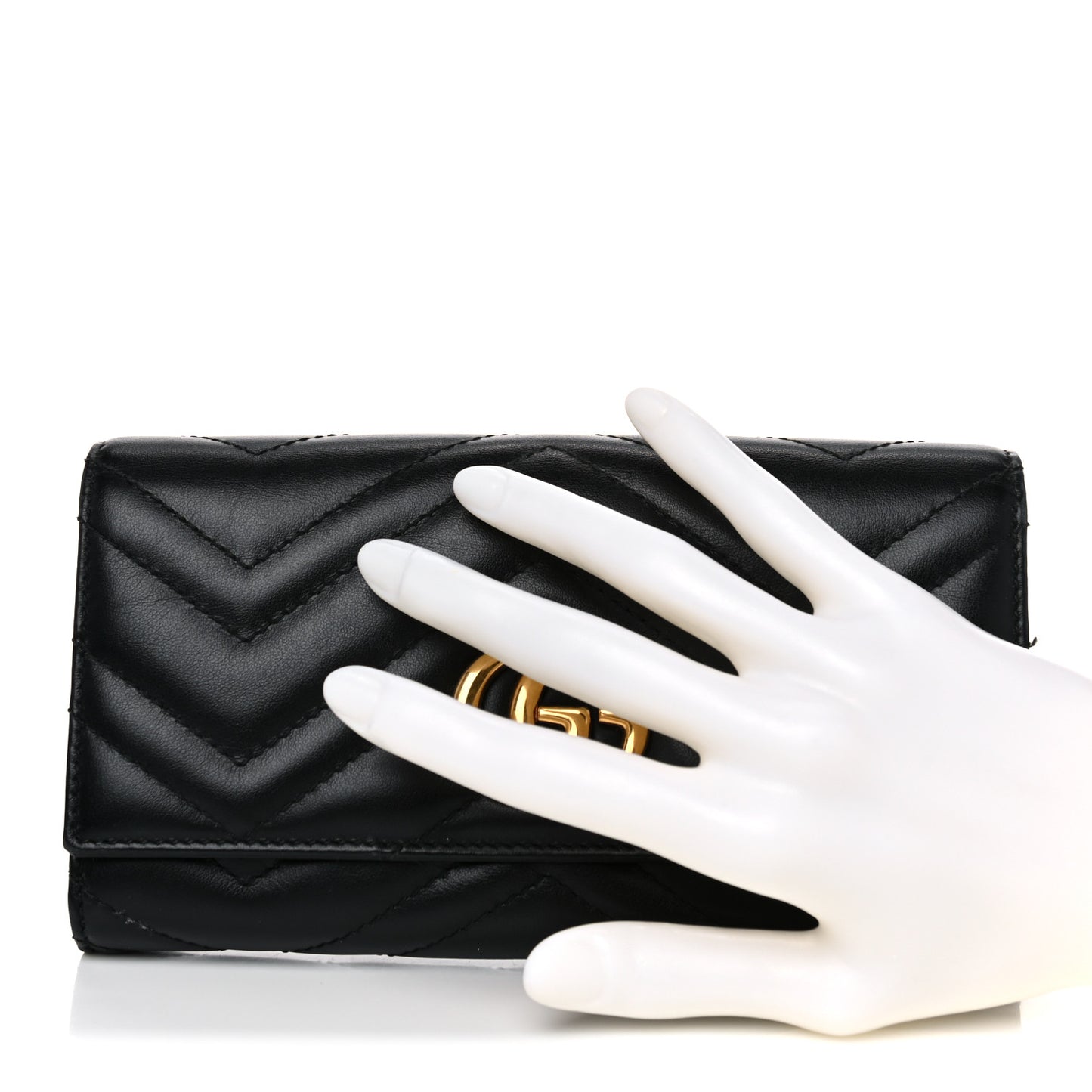 Calfskin Matelasse GG Marmont Continental Wallet Black