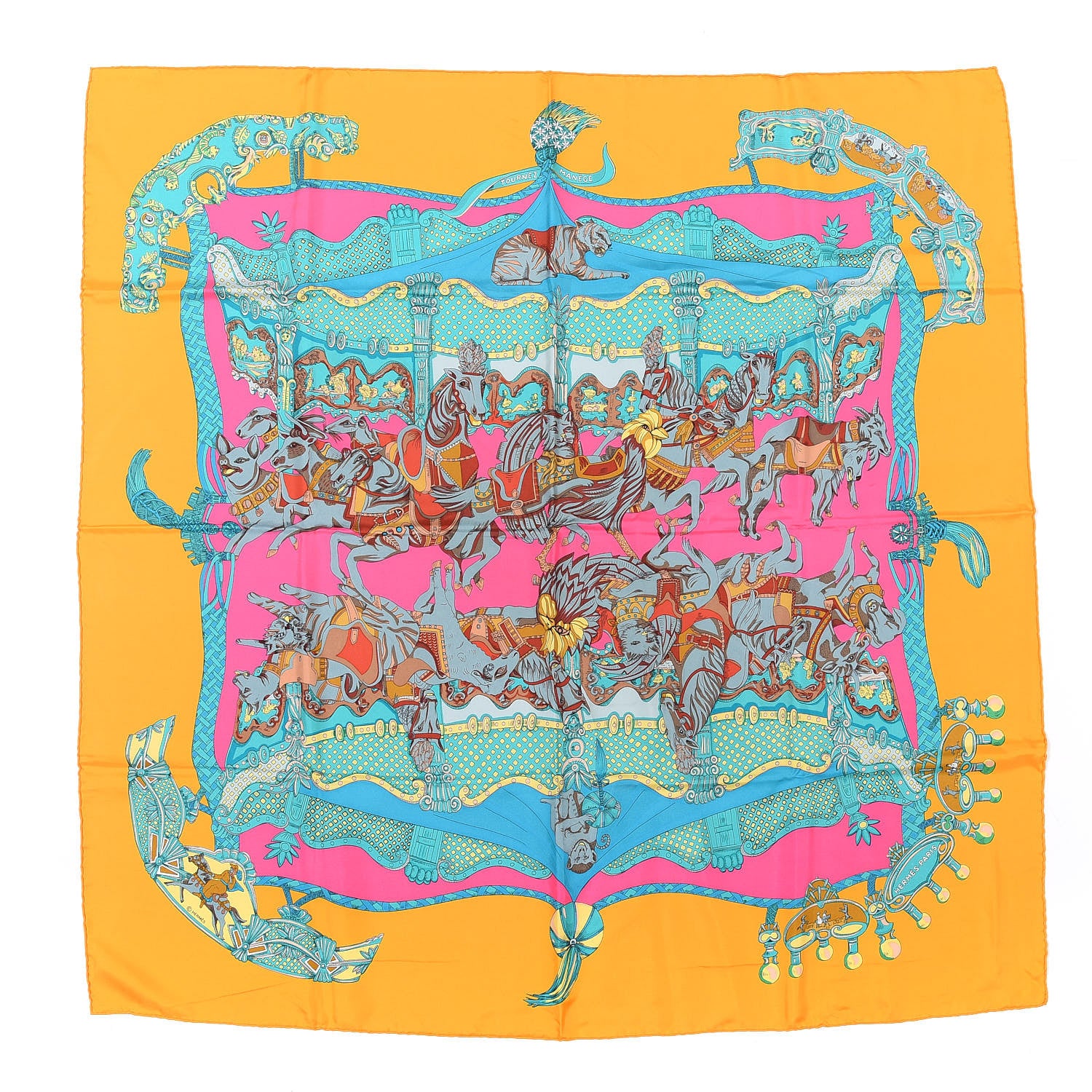 Hermes Silk Tournez Manege Scarf 90 1 of 5