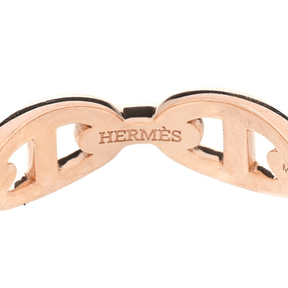 Hermes 18K Rose Gold PM Chaine d'Ancre Enchainee Ring 58 8.5 6 of 9