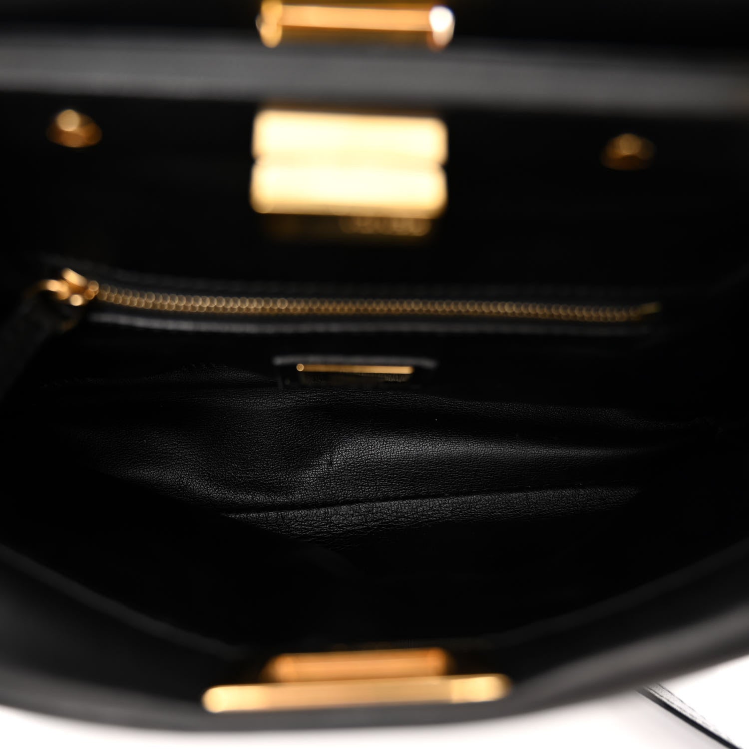 Fendi Nappa Mini Peekaboo Iconic Satchel Black 5 of 9