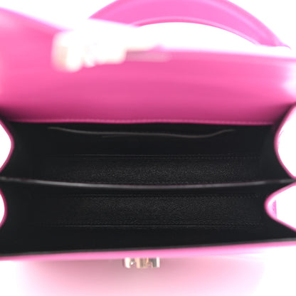 Saint Laurent Calfskin Mini Classic Monogram Cassandra Top Handle Bag Electric Fuchsia 5 of 10