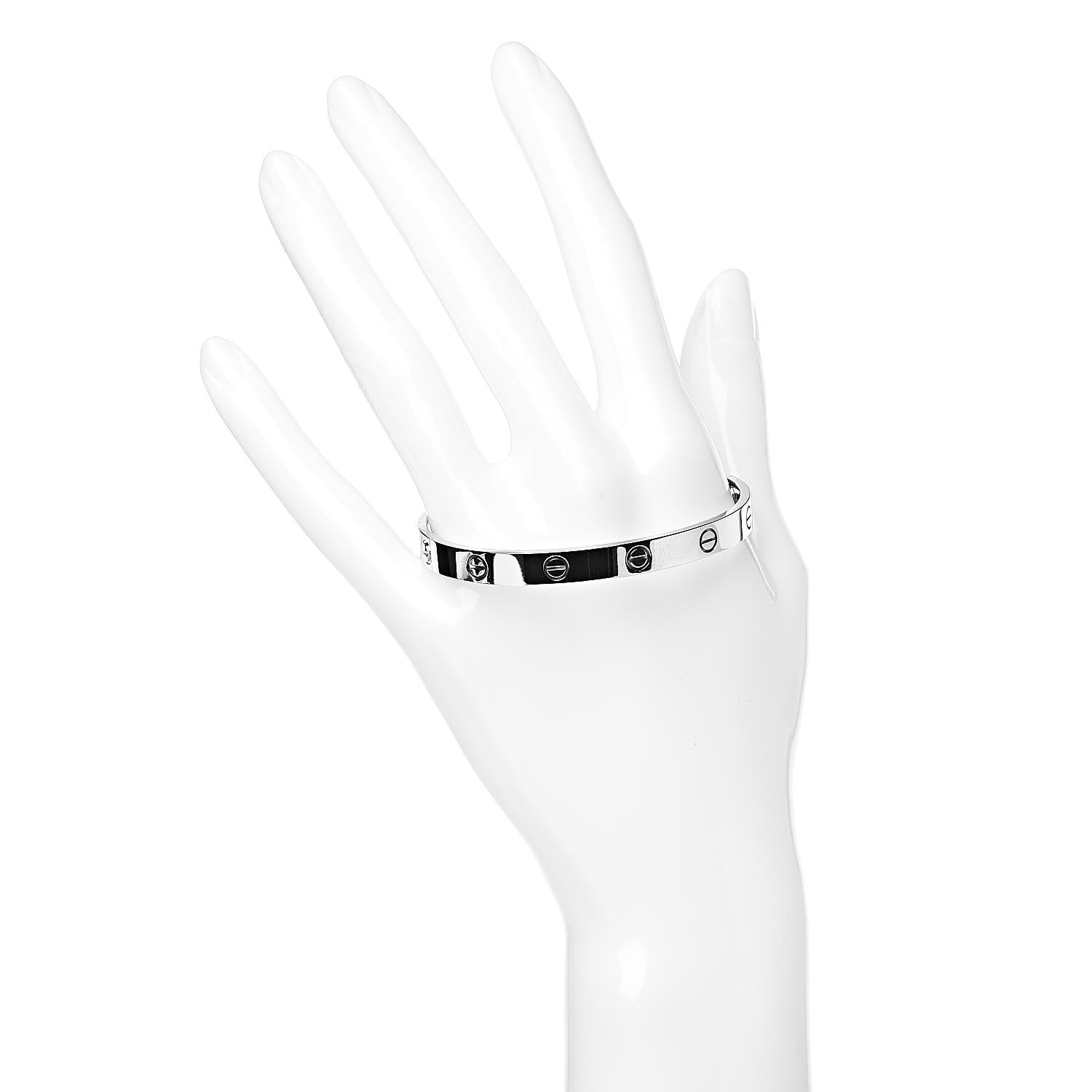 Cartier 18K White Gold LOVE Bracelet 17 2 of 5