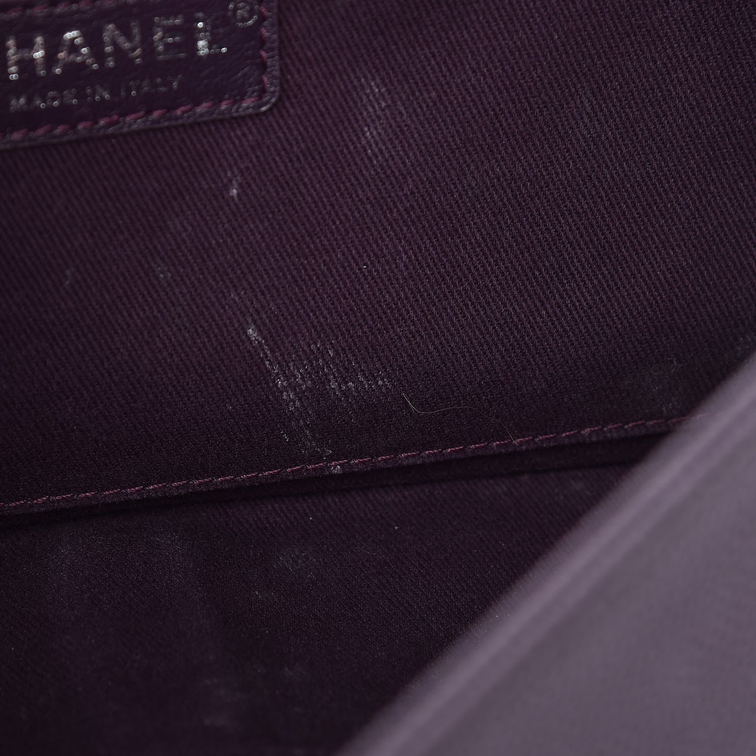 Chanel Washed Caviar Quilted Large Turn Around Ligne Flap Dark Purple 10 of 16