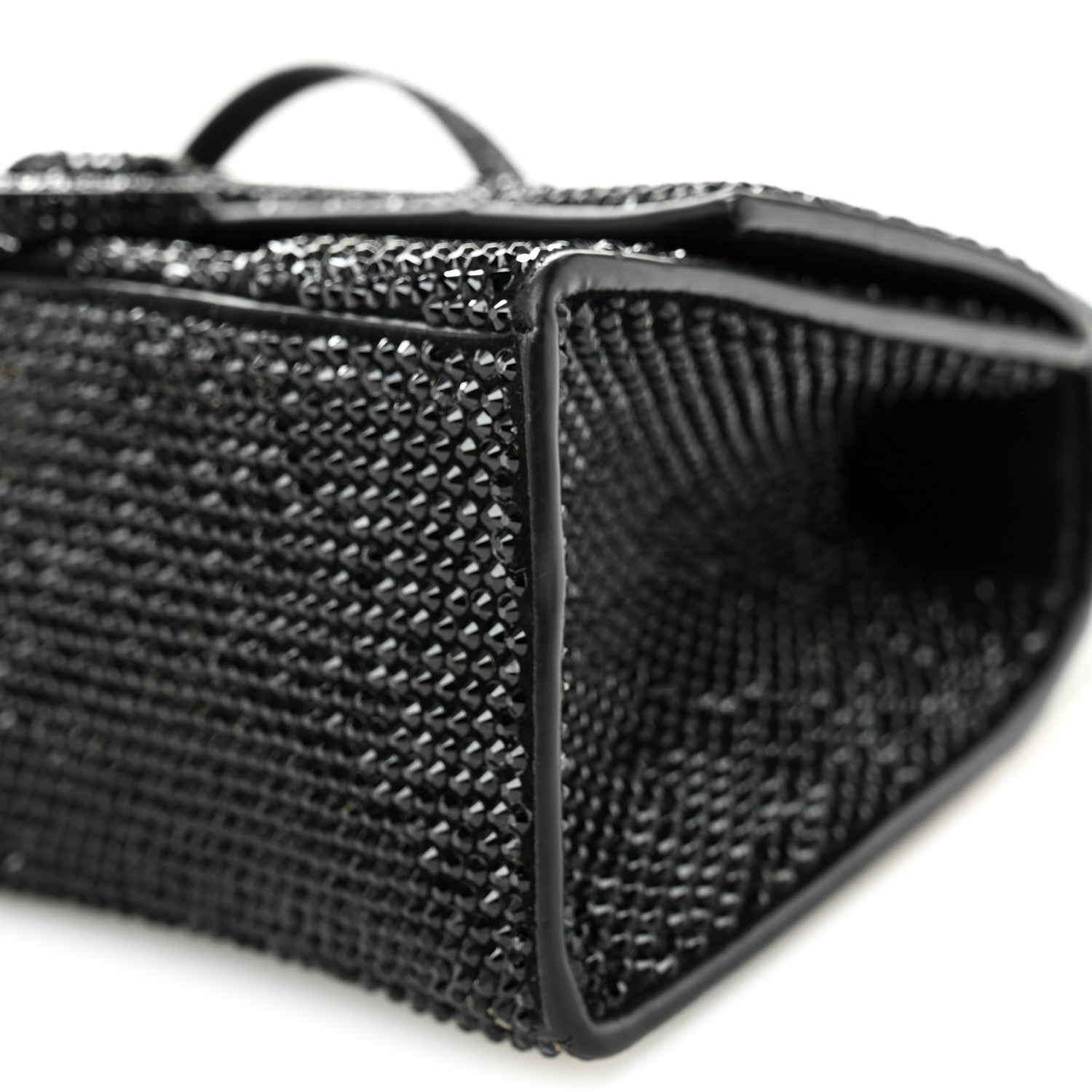Balenciaga Strass Suede Hourglass Top Handle Bag XS Black Jet 10 of 11