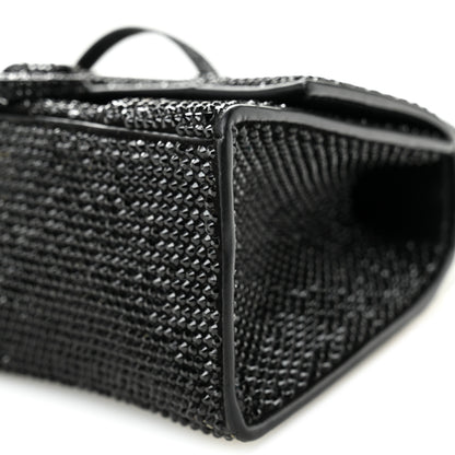 Balenciaga Strass Suede Hourglass Top Handle Bag XS Black Jet 10 of 11