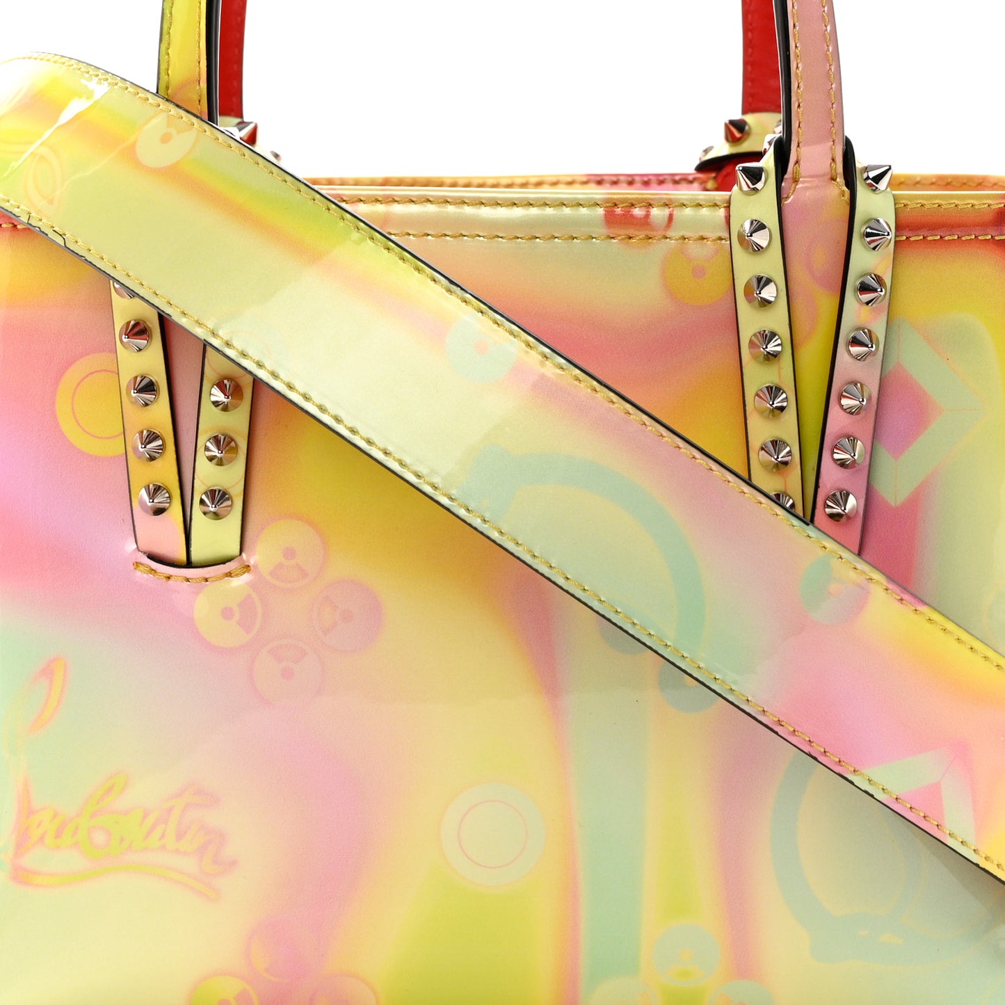 Patent Calfskin Loubinthesky Small Cabata Tote Multicolor