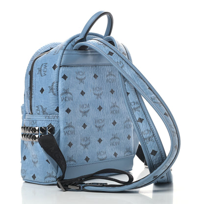 MCM Visetos Side Stud Mini Stark Backpack Blue 2 of 4