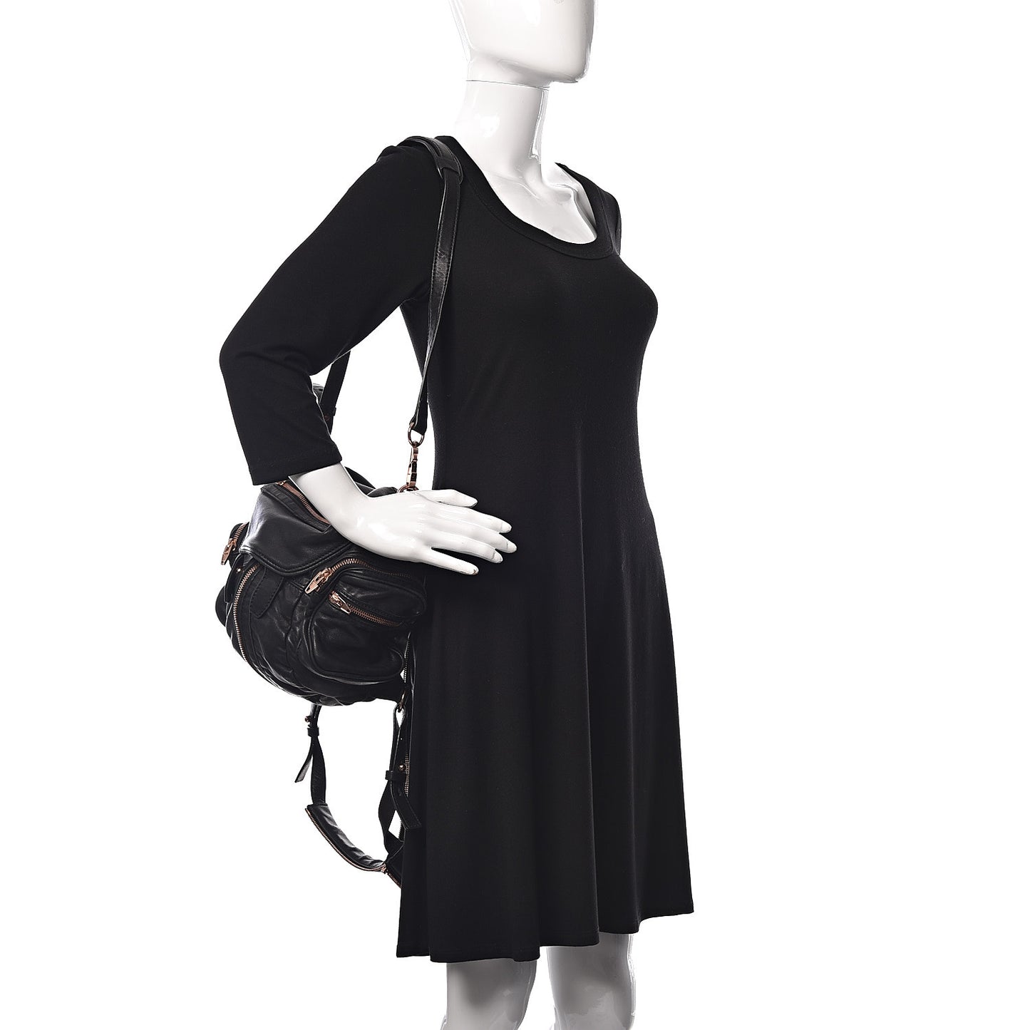 Lambskin Mini Marti Backpack Washed Black Rose Gold Hardware