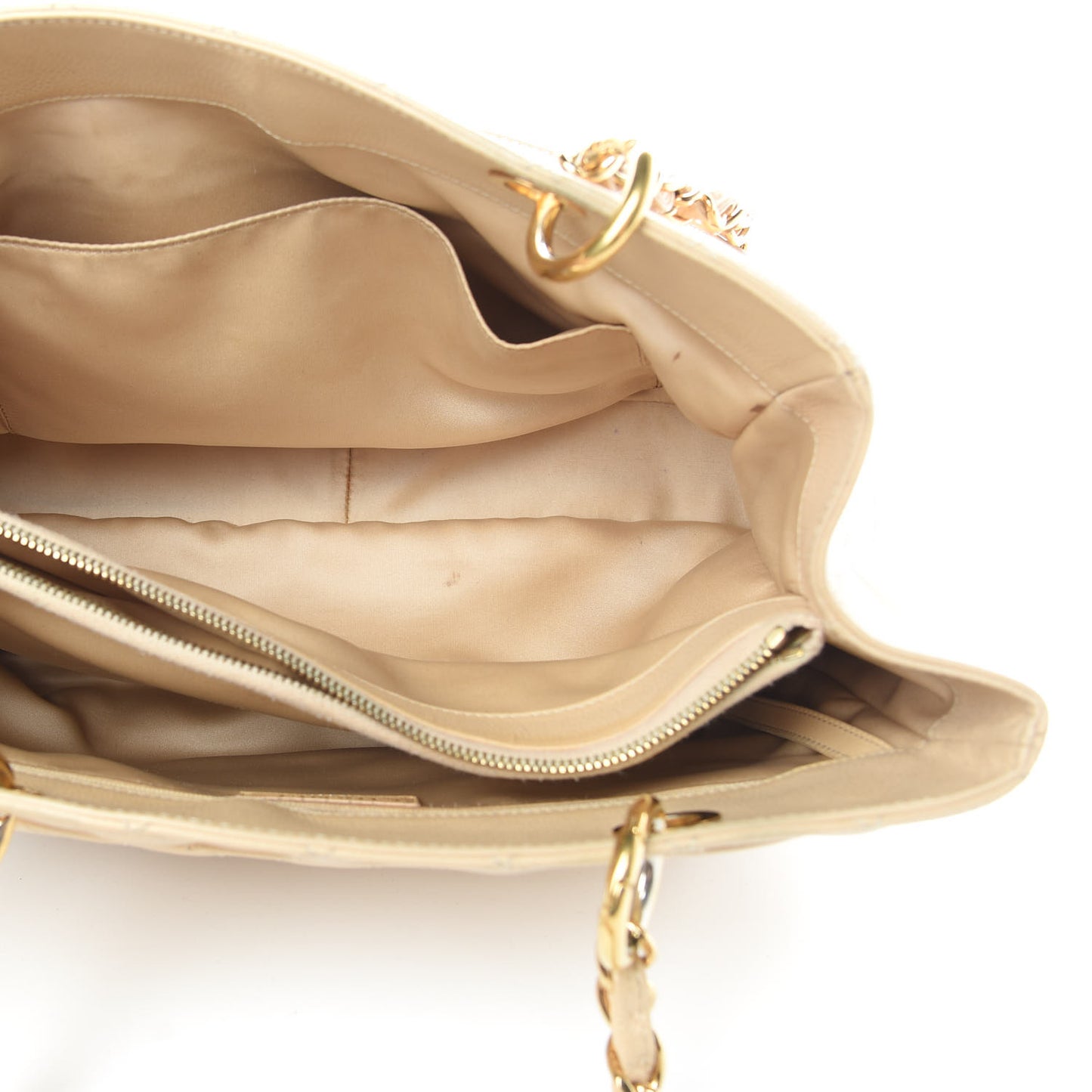 Caviar Quilted Grand Shopping Tote GST Beige