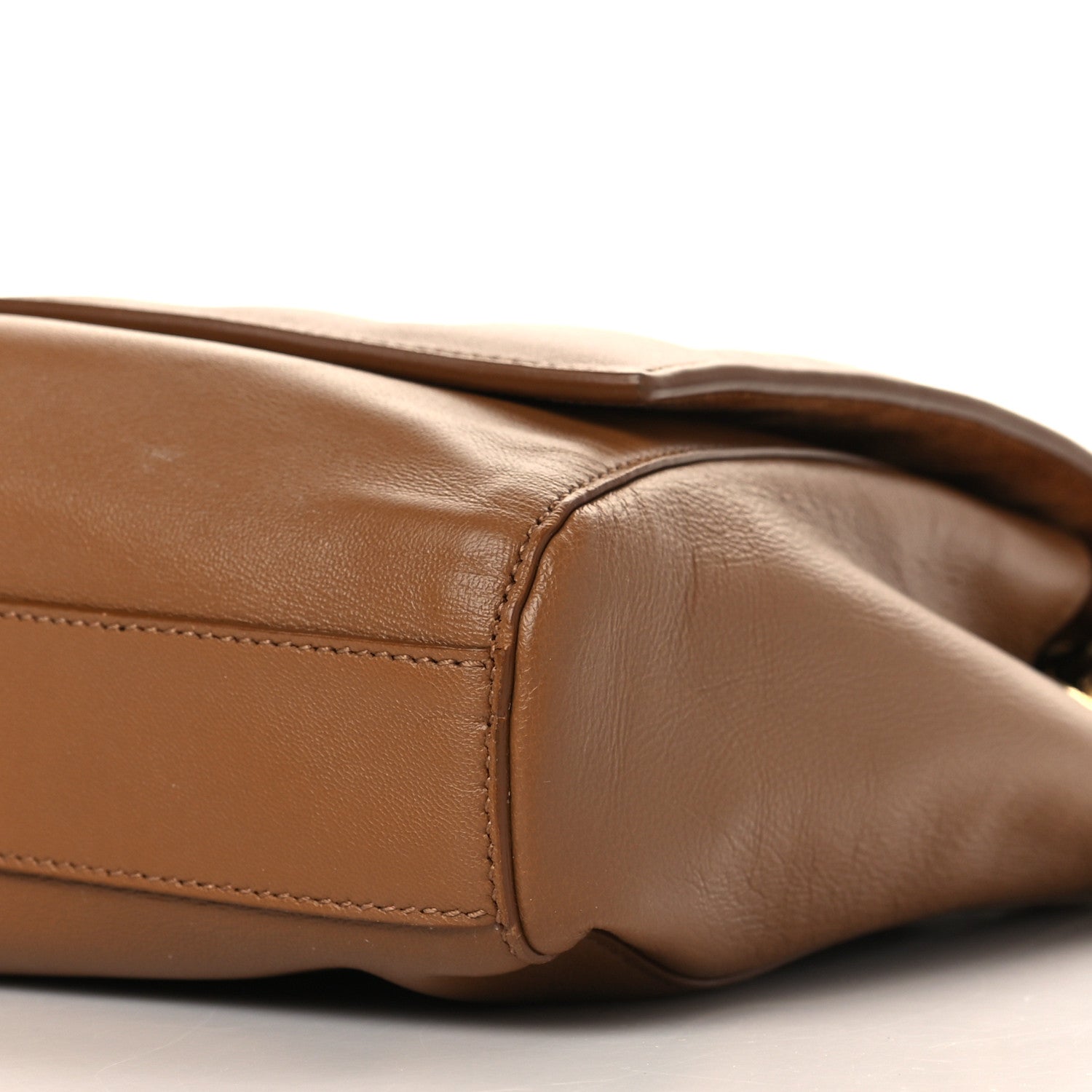 Saint Laurent Smooth Calfskin Suede Medium Reversible Monogram Kate Satchel Light Ochre 13 of 14