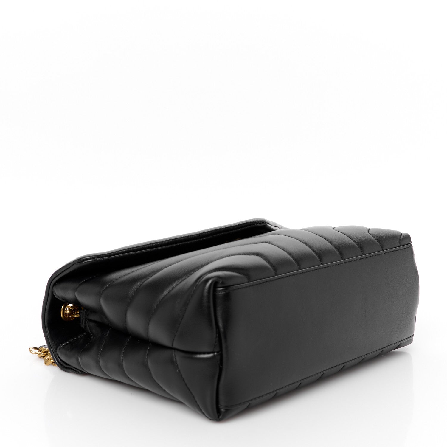 Saint Laurent Calfskin Y Quilted Monogram Small Loulou Chain Satchel Black 4 of 11