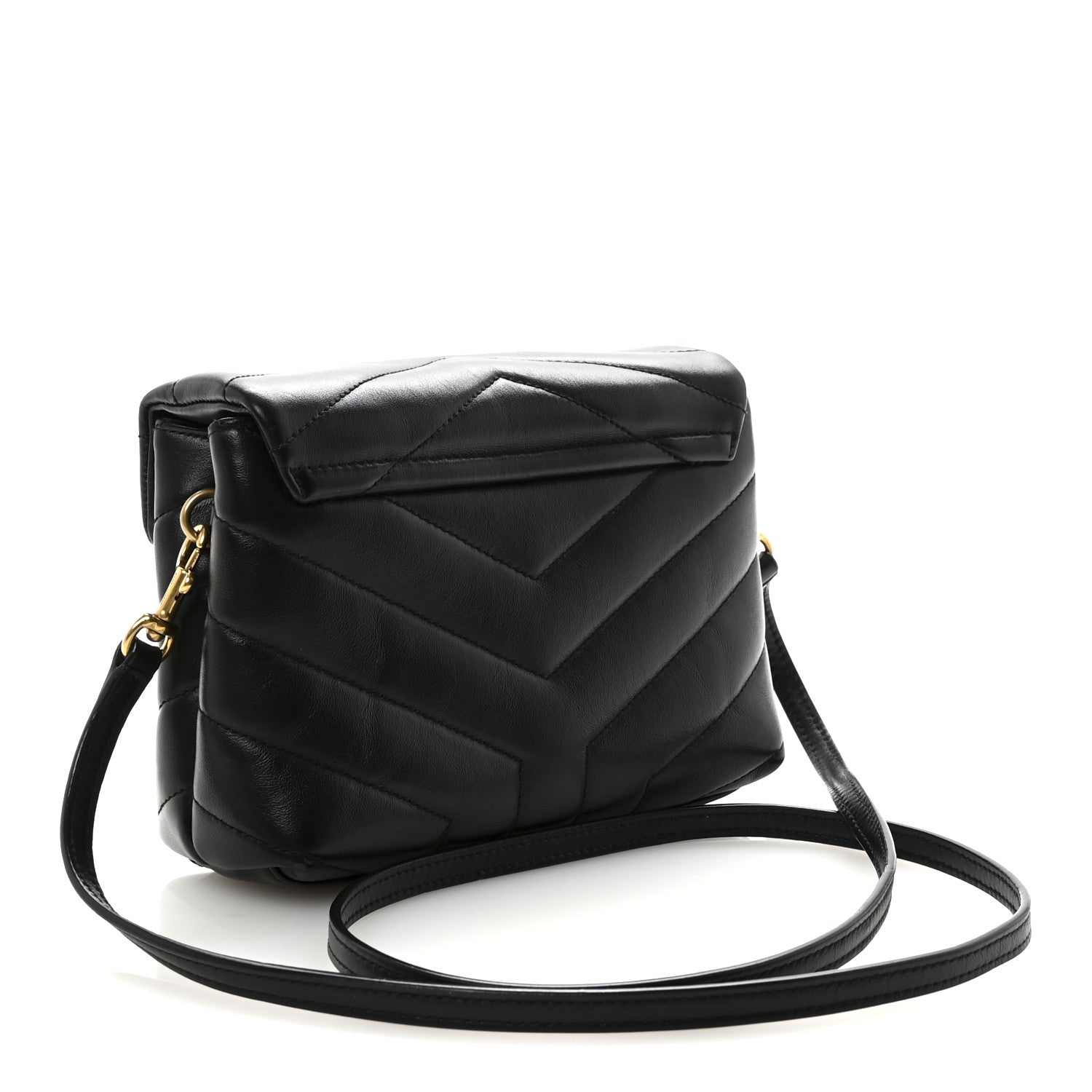 Saint Laurent Calfskin Y Quilted Monogram Toy Loulou Crossbody Bag Black 3 of 9