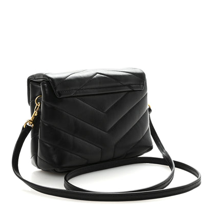Saint Laurent Calfskin Y Quilted Monogram Toy Loulou Crossbody Bag Black 3 of 9