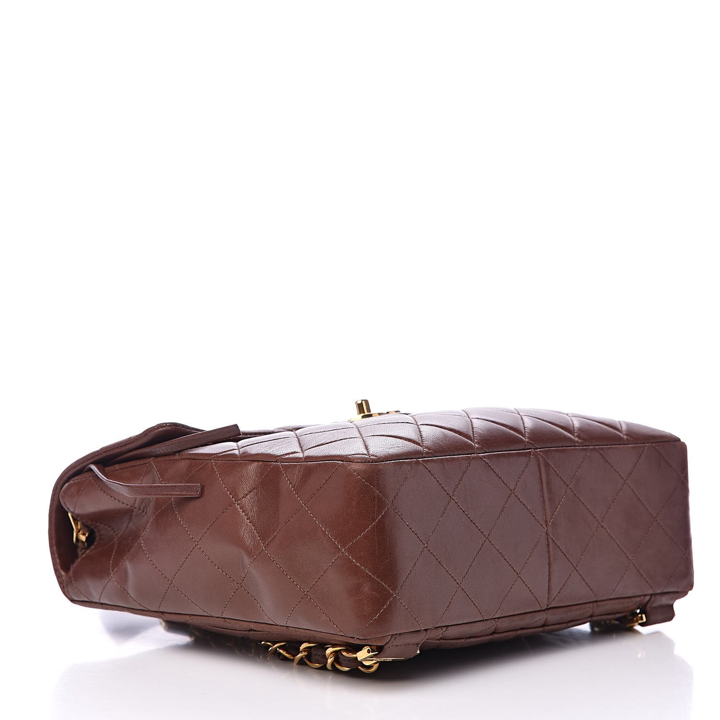 Lambskin Quilted Backpack Brown