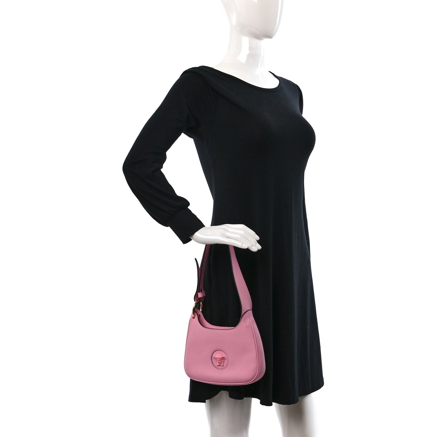 Calfskin La Medusa Small Hobo Crossbody Pink