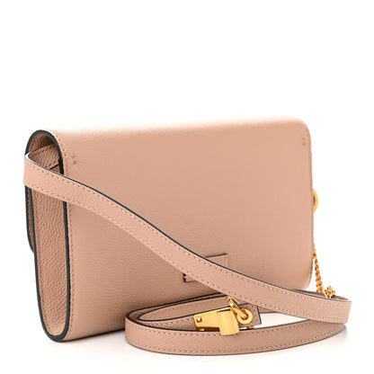 Valentino Garavani Grained Calfskin VSling Clutch With Shoulder Strap Rose Cannelle 3 of 9