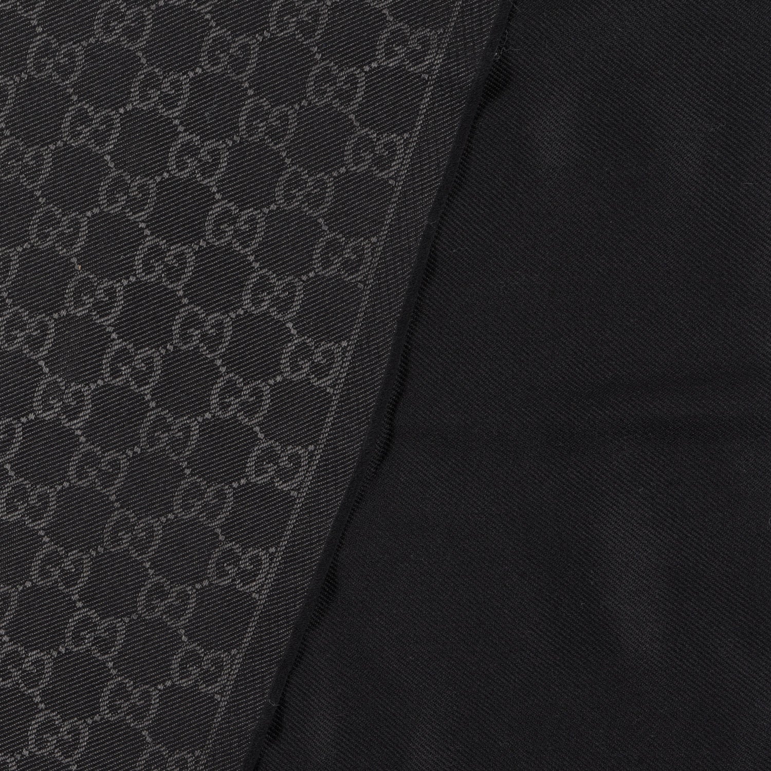 Gucci Wool GG Monogram Arliss Fringe Scarf Anthracite Black 3 of 4