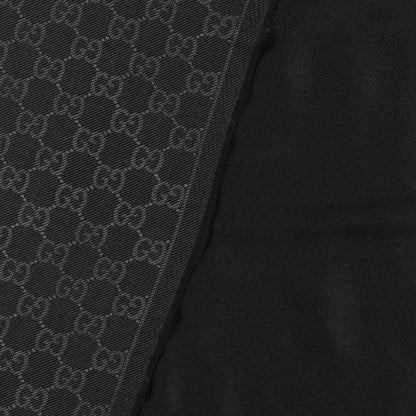 Gucci Wool GG Monogram Arliss Fringe Scarf Anthracite Black 3 of 4