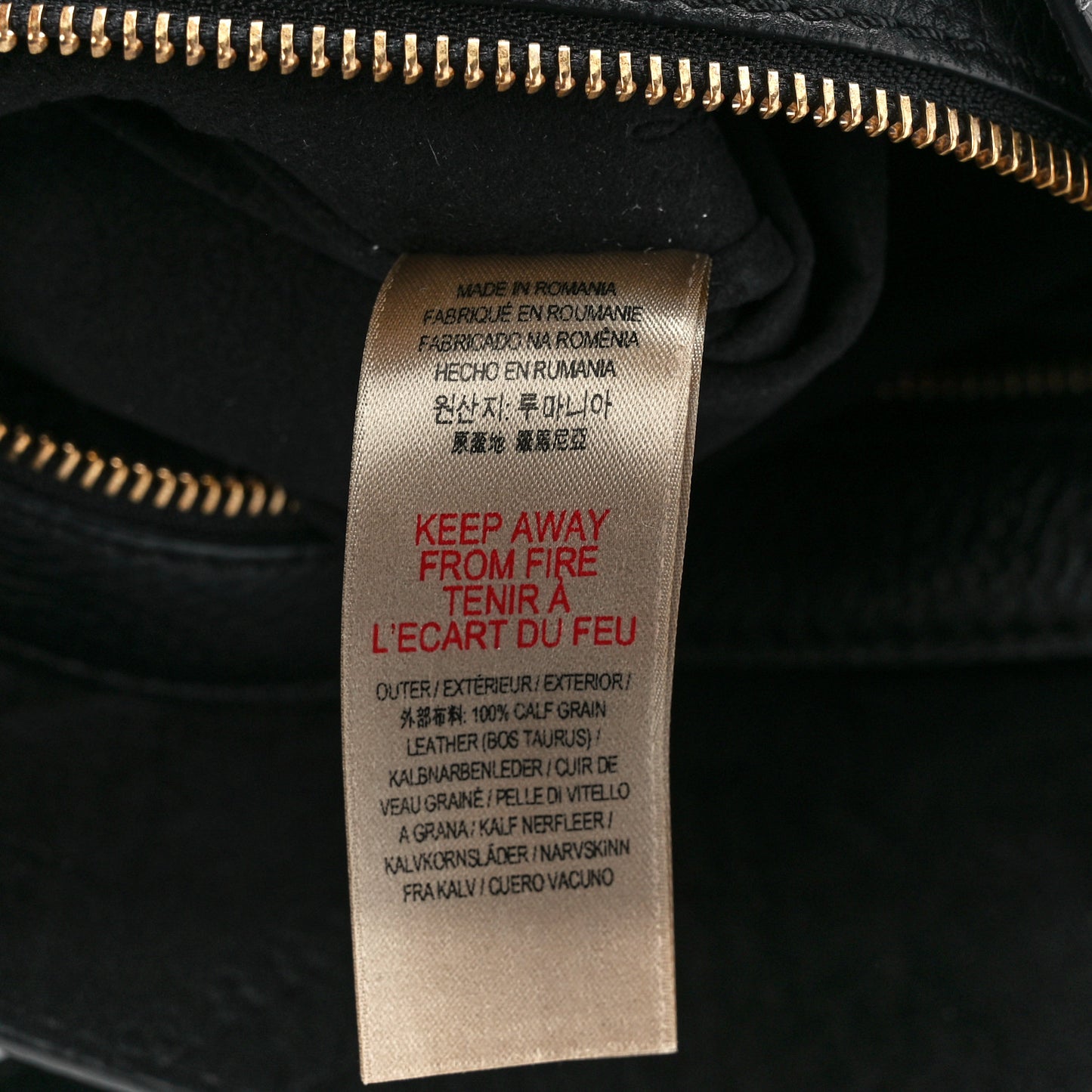 Grainy Calfskin Remington Tote Black