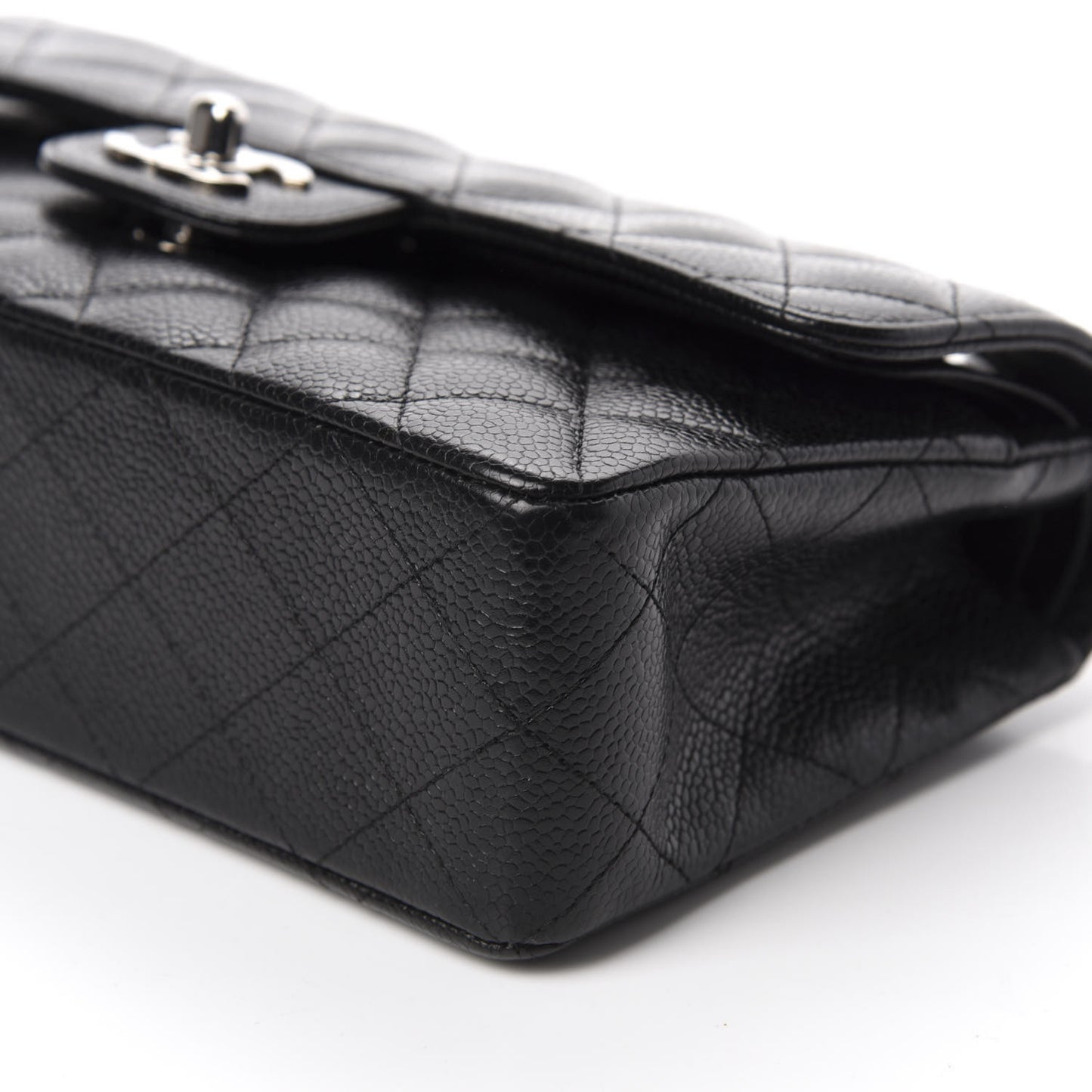 Caviar Quilted Small Double Flap Black