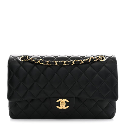 Chanel Lambskin Quilted Medium Double Flap Black 1 of 12