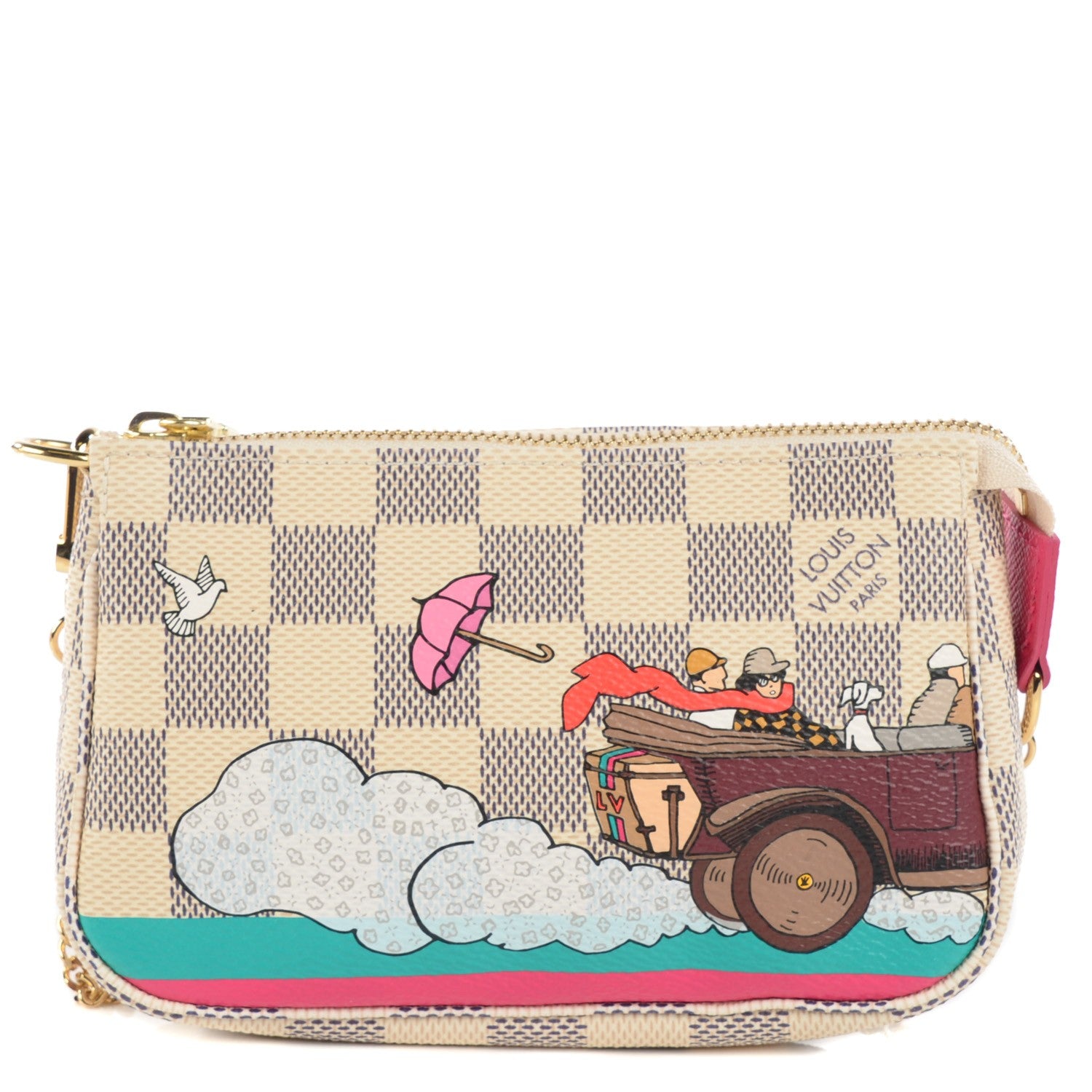 Louis Vuitton Damier Azur 2015 Christmas Animation Mini Pochette Accessories 1 of 8