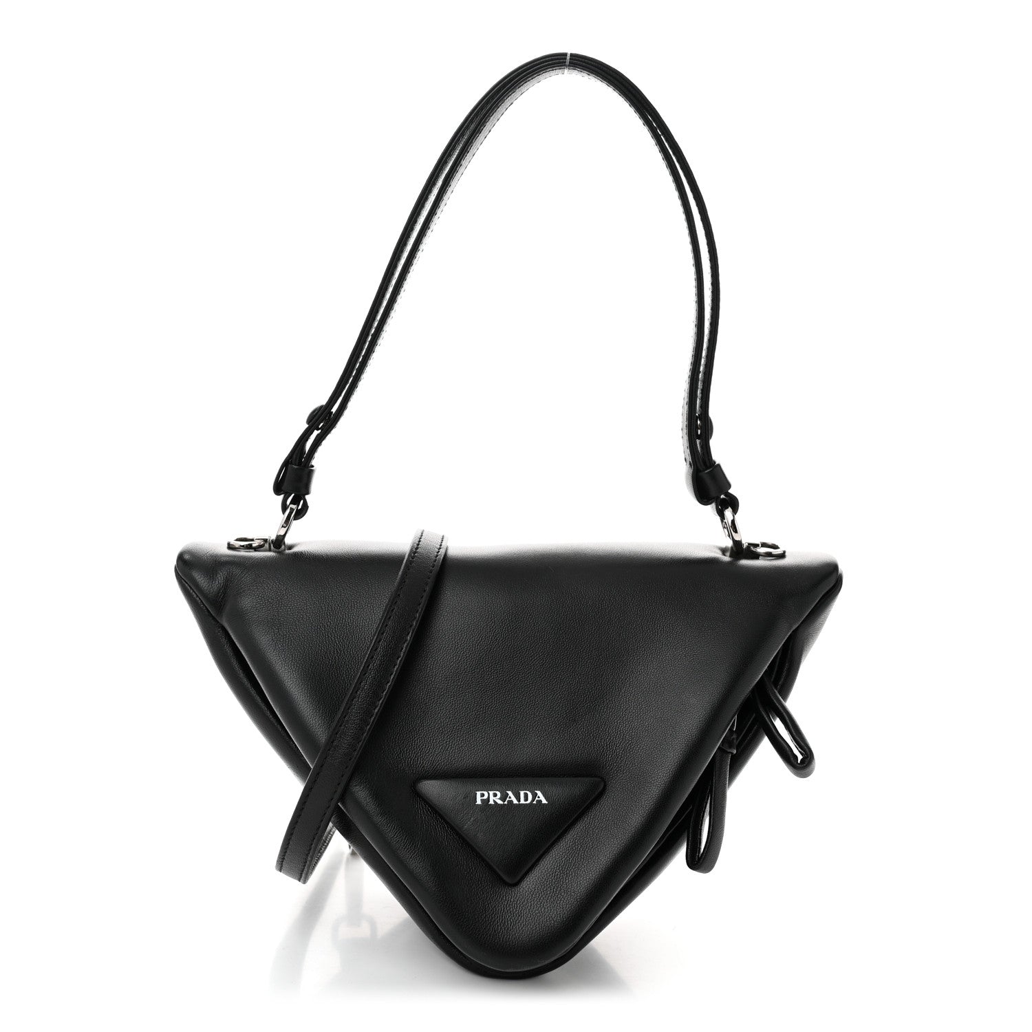 Prada Nappa Padded Signaux Triangle Crossbody Black 1 of 10