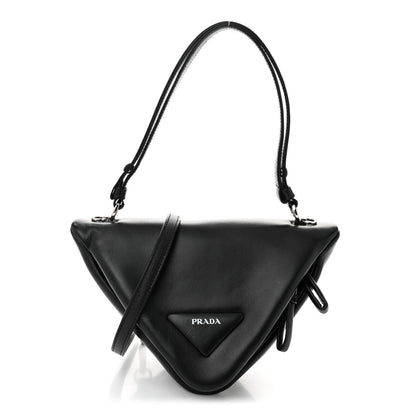 Prada Nappa Padded Signaux Triangle Crossbody Black 1 of 10