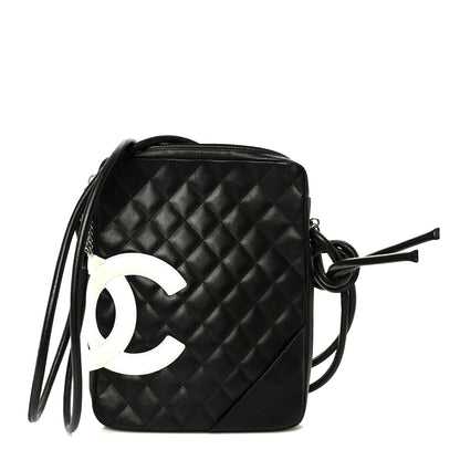 Chanel Calfskin Quilted Medium Cambon Messenger Black White 1 of 10