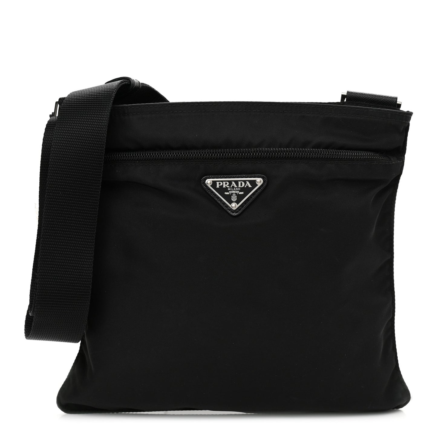 Nylon Vela Flat Messenger Bag Black