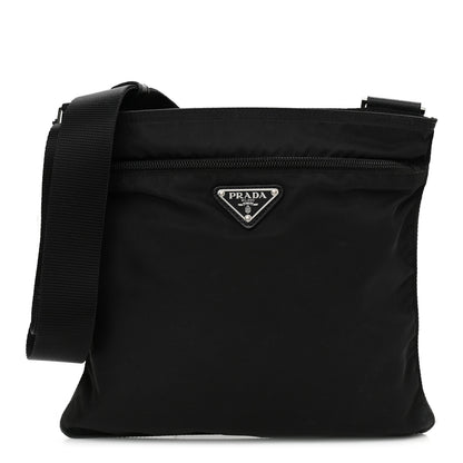Prada Nylon Vela Flat Messenger Bag Black 1 of 10