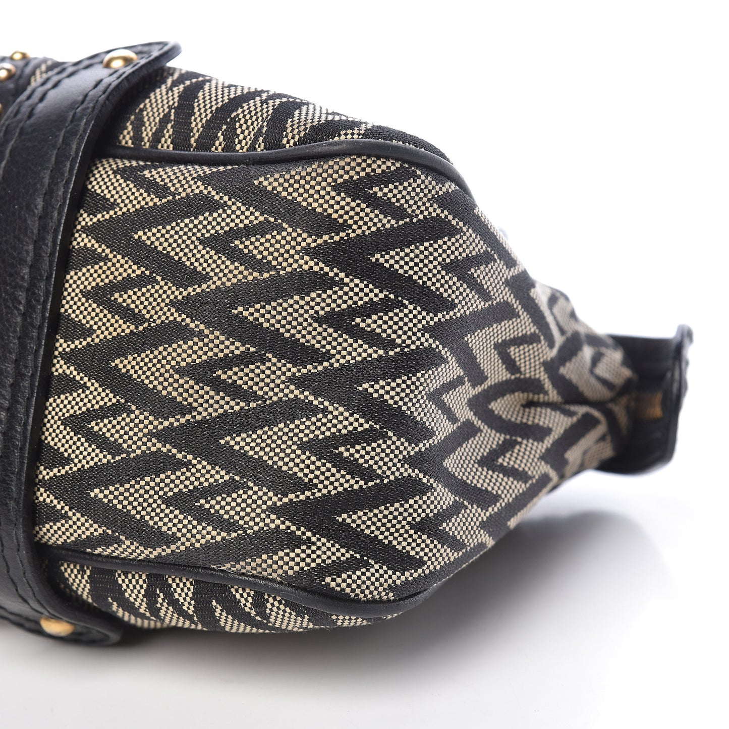Jacquard Print V logo Shoulder Bag Black