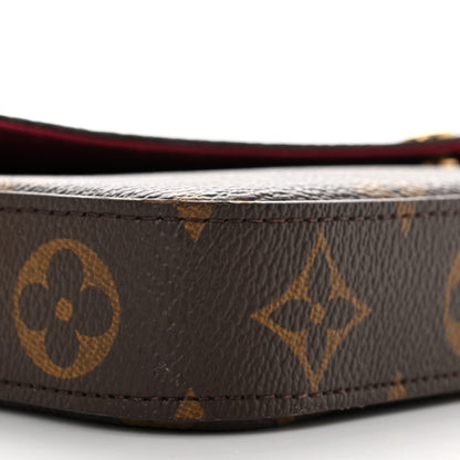 Louis Vuitton Monogram Pochette Felicie Chain Wallet Fuchsia 9 of 10
