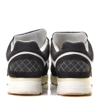 Chanel Suede Calfskin CC Sneakers 37 Dark Grey White Silver 4 of 10