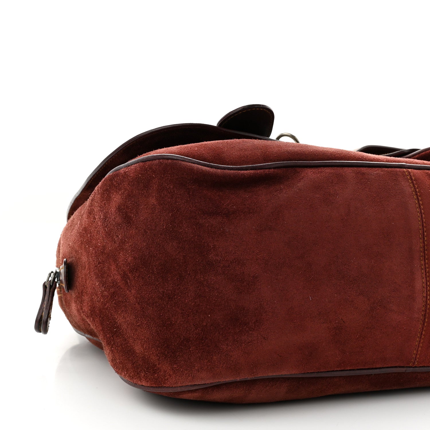 Christian Dior Suede Gaucho Double Saddle Bag Burgundy 9 of 10