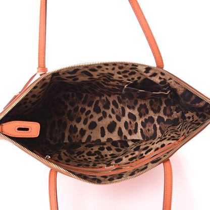 Dolce & Gabbana Textured Calfskin Miss Escape Tote Orange 5 of 12