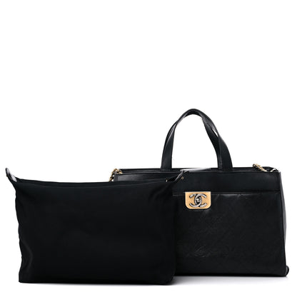 Chanel Calfskin Stitched Large Straight Lines Shopping Tote Black 1 of 18
