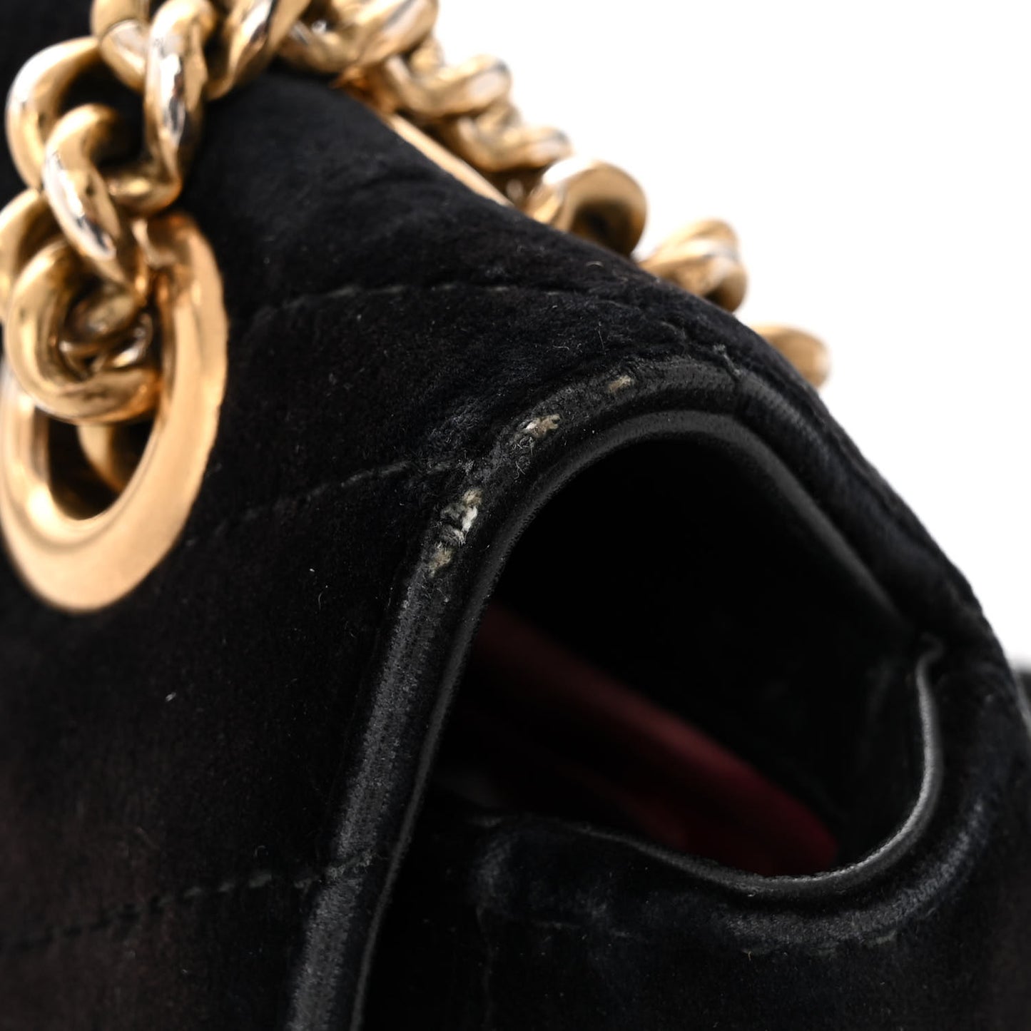 Velvet Matelasse Mini GG Marmont Shoulder Bag Black