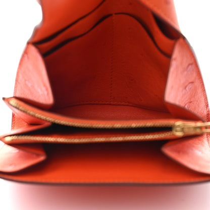 Hermes Ostrich Constance Short Wallet Tangerine 5 of 8