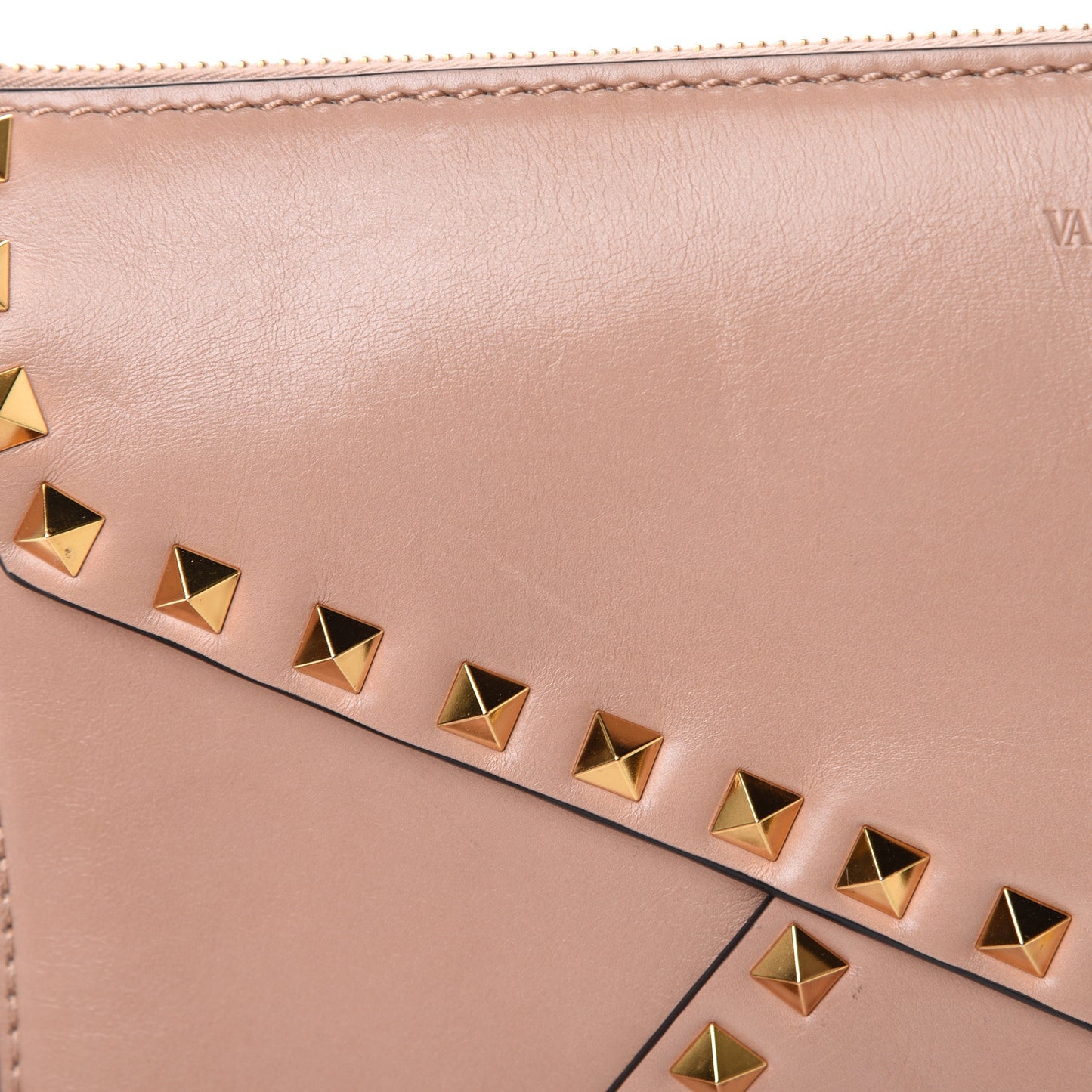 Vitello Rockstud Hype Shoulder Bag Rose Cannelle